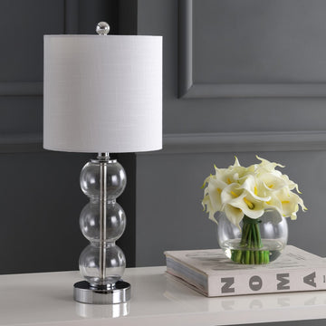 February 21" Glass/Metal LED Table Lamp - JONATHAN Y